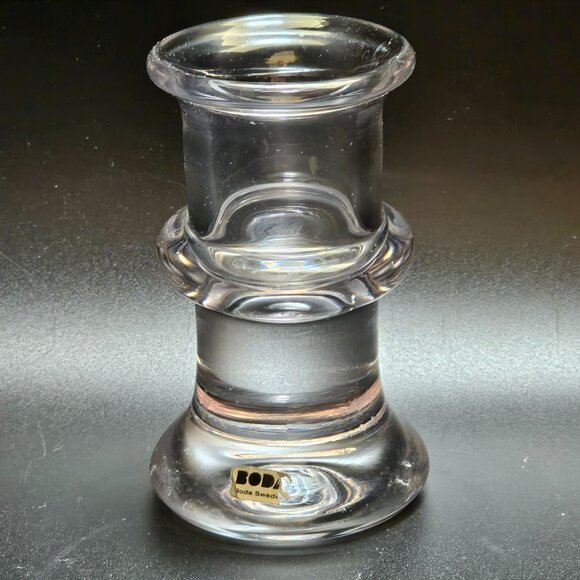 Kosta Boda Glass Bud Vase 4" Sweden Crystal minimalist Art Deco artistic design - Picture 2 of 10